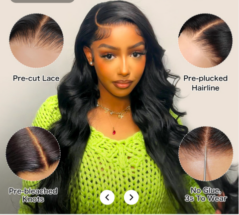 Glueless Body Wave Pre-Cut Lace 7X5 Human Hair (WIGGINS)