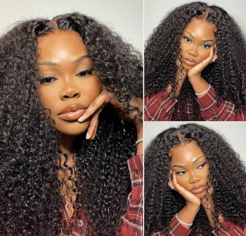 Easy Wear Go Kinky Curly HD Lace Front Wigs Pre Cut Lace Glueless 20'  Pre Plucked (REMY FORTE)