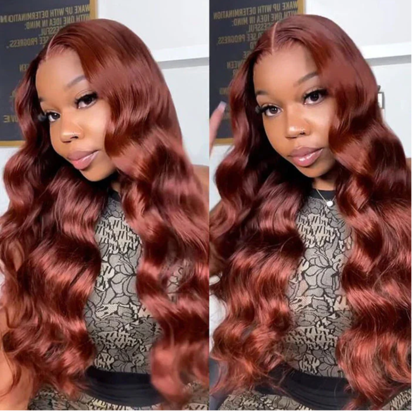 Wear Go Glueless Wigs 8*5 Pre Cut HD Lace Wig Reddish Brown Body Wave Wig (cynosure)