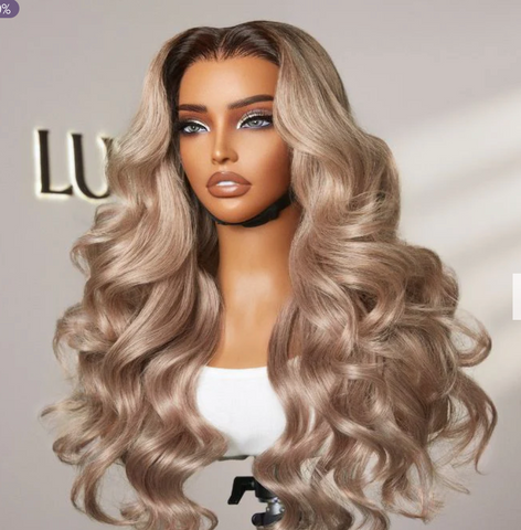Ash Blonde Loose Body Wave 5x5 Closure Lace Glueless Wig Breathable Cap 22' | LUVME